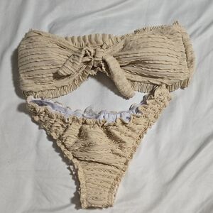 Textured Tan Bikini Set